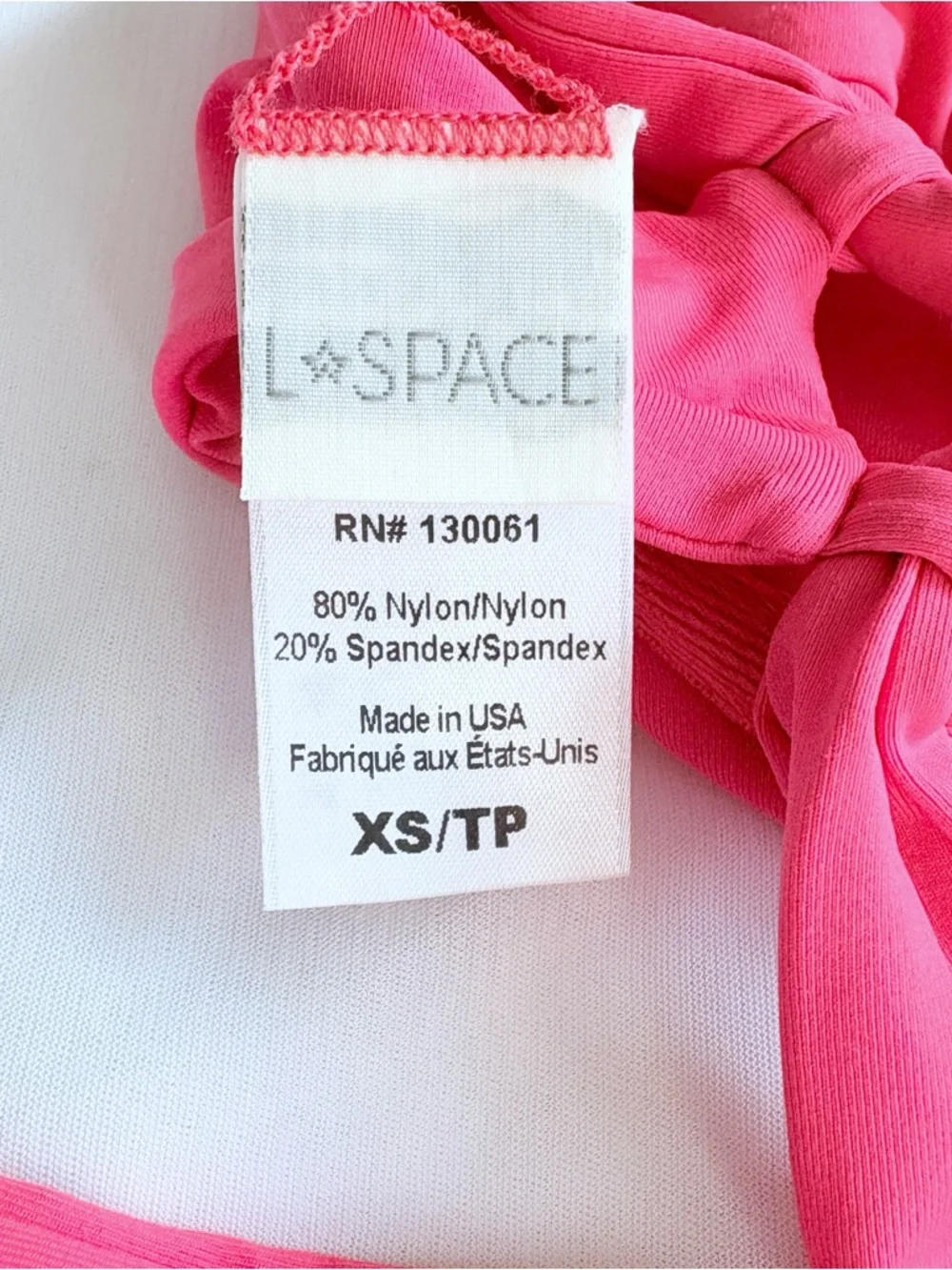 NWOT L*Space Hot Cherry Camellia bikini top XS